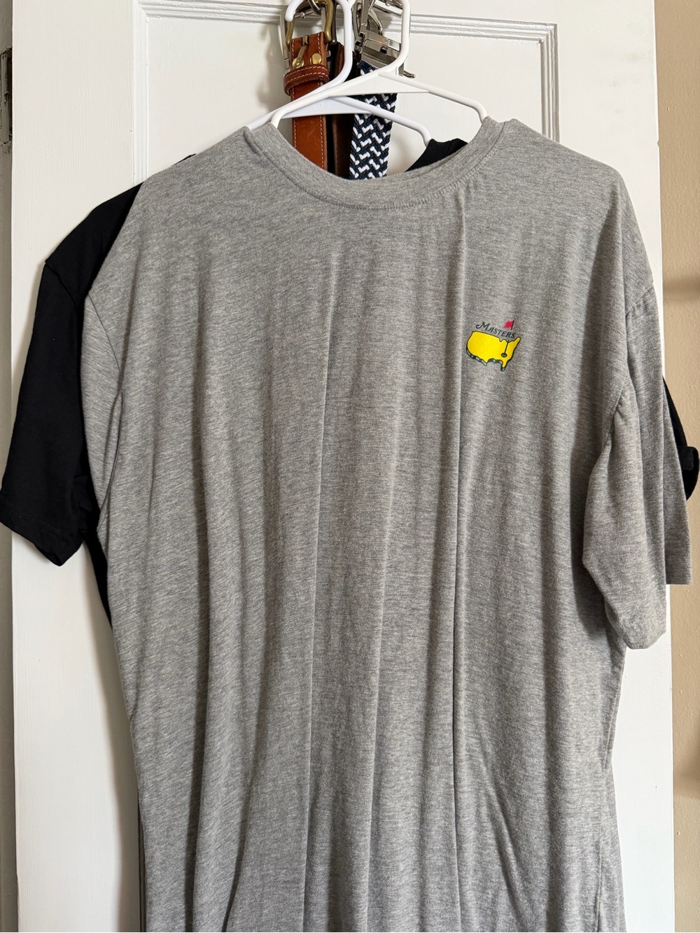 2026 Masters Men's Grey Short-Sleeve Tee with Yellow Logo